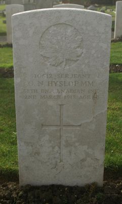 Orville Hyslop grave marker