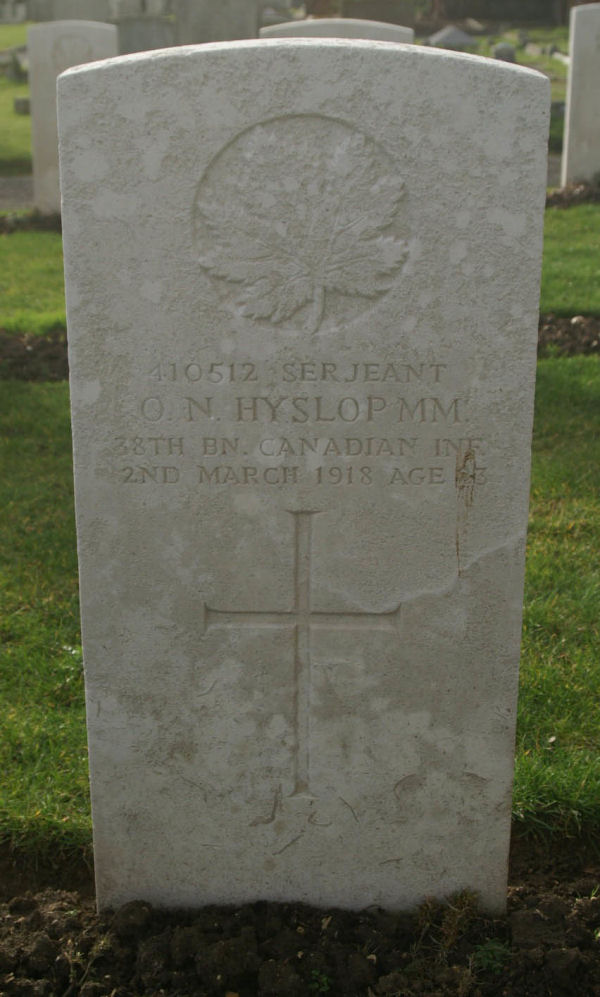 Orville Hyslop grave marker
