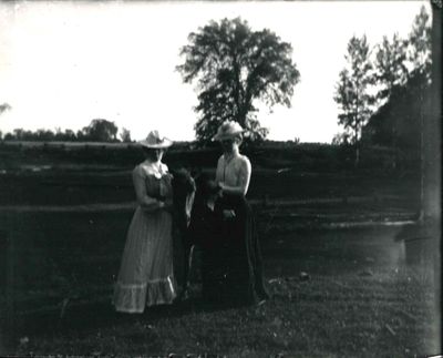 Two women with a pony by George Little, Smiths Falls, ca. 1905