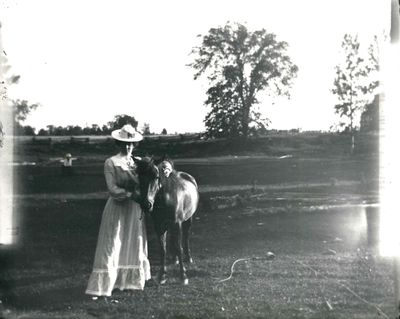 A women with a pony by George Little, Smiths Falls, ca. 1905