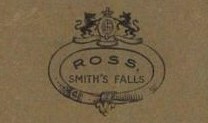 Hugh Ross stamp, 1912, Smiths Falls, exhibit record