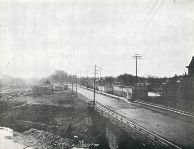 Beckwith Street bridge looking south, ca. 1924, A history of the Smiths Falls Lock Stations, 1827-1978 by Peter DeLottinville, Vol. II