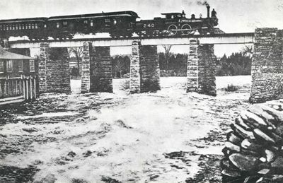 Canadian Pacific Railway Bridge, Old Slys, ca. 1900, A history of the Smiths Falls Lock Stations, 1827-1978 by Peter DeLottinville, Vol. II