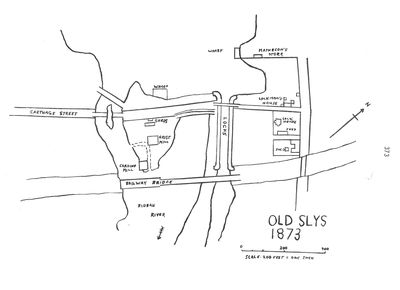 1873 Old Slys plan, A history of the Smiths Falls Lock Stations, 1827-1978 by Peter DeLottinville, Vol. II