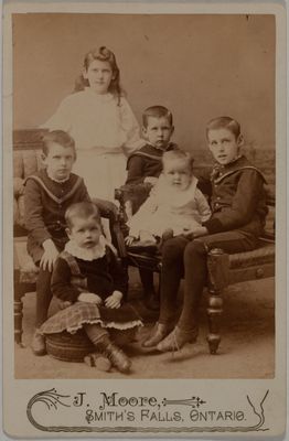 Studio photograph of a group of unidentified children, Smiths Falls, ca. 1880-1900