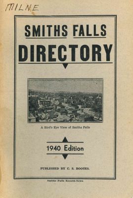 Directory of the Town of Smiths Falls, 1940
