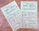 Harry Aunger and Raoul Aunger, Smiths Falls Public Library patron circulation cards, 1942