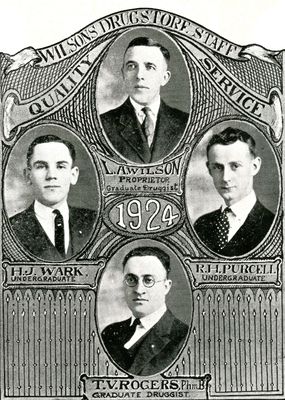 L.A. Wilson, R.H. Purcell, T.V. Rogers and H.J. Wark, Wilson's Drug Store, Who's Who, Smiths Falls, 1924