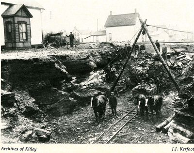 Cornelia Street excavation by J.J. Kerfoot, Smiths Falls area, ca. 1911