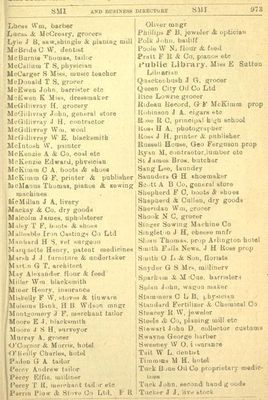 Smiths Falls business owners listing, Province of Ontario gazetteer and directory, 1910-11