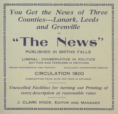 Advertising, Vernon's farmers' and business directory for the counties of Carleton, Dundas, Glengarry, Lanark, Prescott, Renfrew, Russell and Stormont, 1916