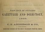 The Province of Ontario gazetteer and directory, 1869