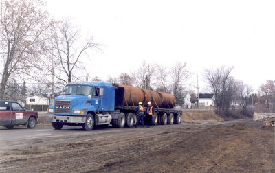 Hauling part of the Sturgeon Falls mill