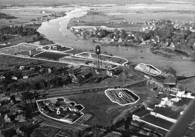 Aerial view of the Abitibi mill