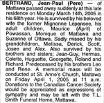 Nécrologie / Obituary Jean-Paul (Pere) Bertrand