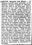 Nécrologie / Obituary Margaret Lamothe (née Minor)