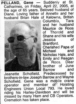 Nécrologie / Obituary Gene Pelland