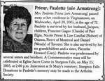 Nécrologie / Obituary Paulette Prieur (née Armstrong)