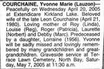 Nécrologie / Obituary Yvonne Marie Courchaine (née Lauzon)
