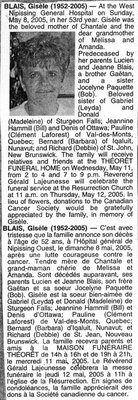 Nécrologie / Obituary Gisèle Blais