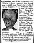 Nécrologie / Obituary Inez Marie Desjardins