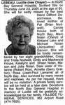Nécrologie / Obituary Lucille Lebeau (née Chayer)