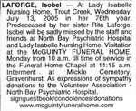 Nécrologie / Obituary Isobel Laforge