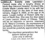 Nécrologie / Obituary Estelle Labelle (née Lacroix)