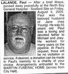 Nécrologie / Obituary Paul Lalande