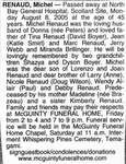 Nécrologie / Obituary Michel Renaud