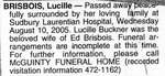 Nécrologie / Obituary Lucille Brisbois (née Buckner)