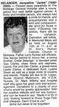 Nécrologie / Obituary Jacqueline "Jackie" Belanger