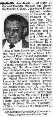 Nécrologie / Obituary Jean-Marie Pharand