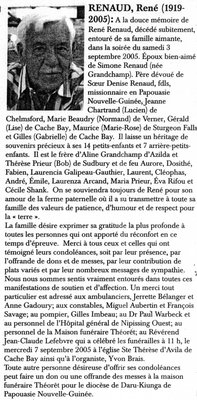 Nécrologie / Obituary René Renaud