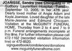 Nécrologie / Obituary Sandra Joanisse (née Chicquen)