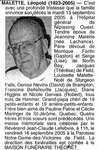 Nécrologie / Obituary Léopold Malette