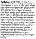 Nécrologie / Obituary Larry Pagé