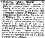 Nécrologie / Obituary "Chico" Dennis Lessard