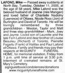 Nécrologie / Obituary Mike Lafond