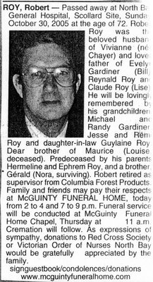 Nécrologie / Obituary Robert Roy