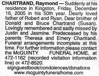 Nécrologie / Obituary Raymond Chartrand