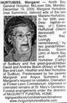 Nécrologie / Obituary Margaret Hurtubise (née Summers)