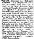 Nécrologie / Obituary Mignonne Faubert (née Bellefeuille)
