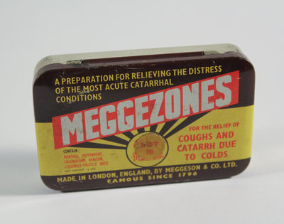 &quot;Meggezones&quot; Cough Lozenges Package