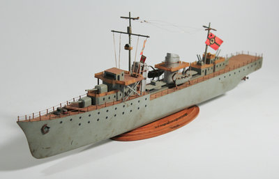 German War Ship Carving