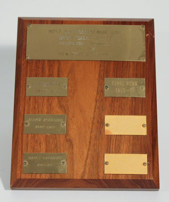 MVP Senior Girl Basketball Player Plaque