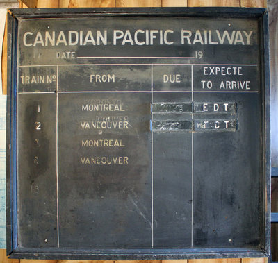 Canadian Pacific Railway Train Schedule Board