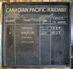 Canadian Pacific Railway Train Schedule Board