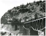 Framed Photograph of Engine on Middleton Bridge