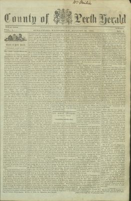 County of Perth Herald (Stratford), 26 Aug 1863